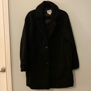 Daily Ritual (Amazon). Size large teddy bear fleece coat.